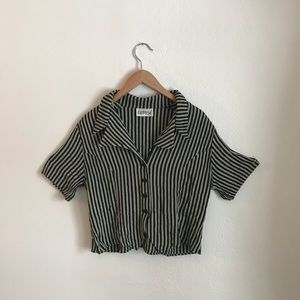 vintage striped crop top